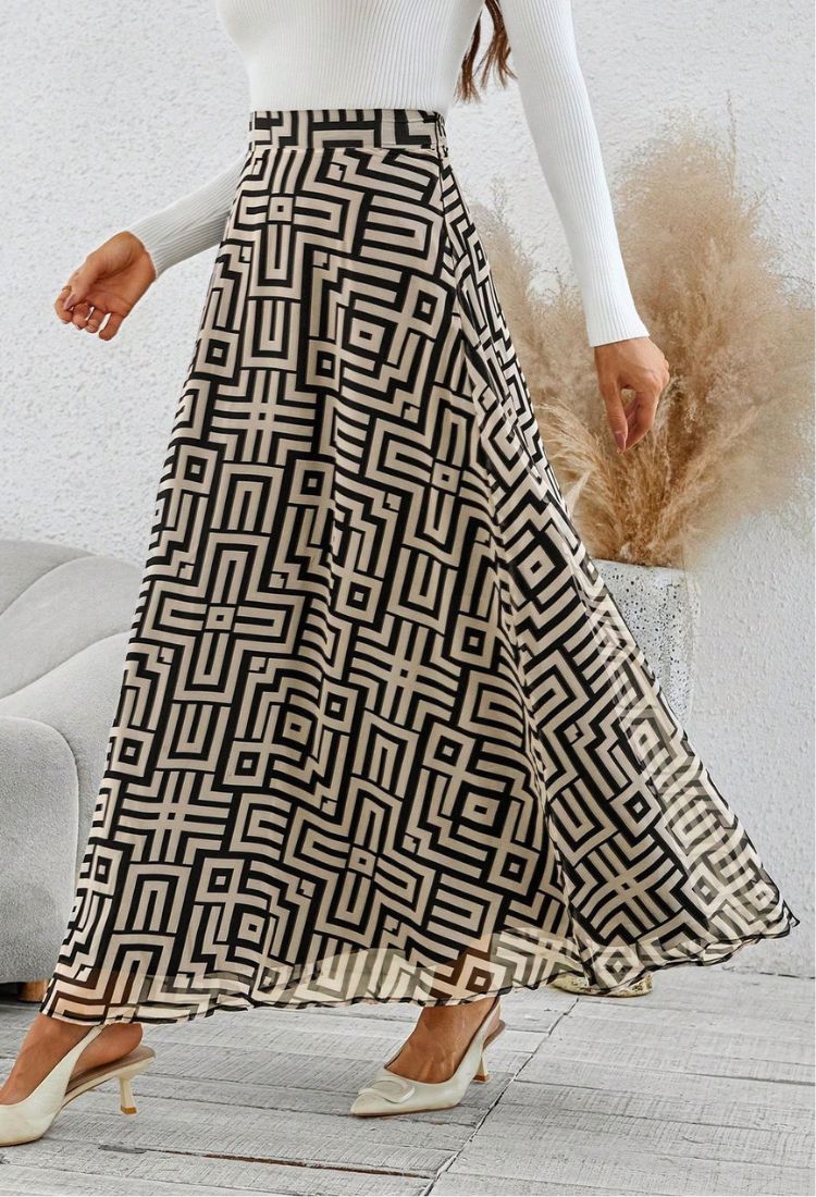 Abstract Patterned Skirt